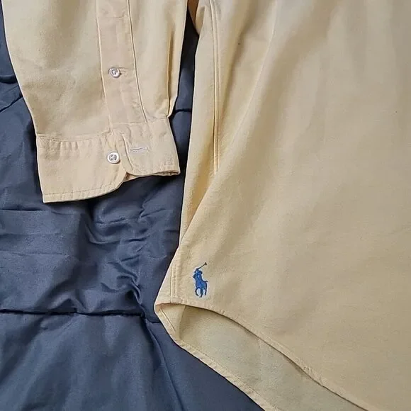 Ralph Lauren The Big Oxford Longsleeve Button-Up Shirt Blue Logo Mens Large Flaw - Picture 6 of 12